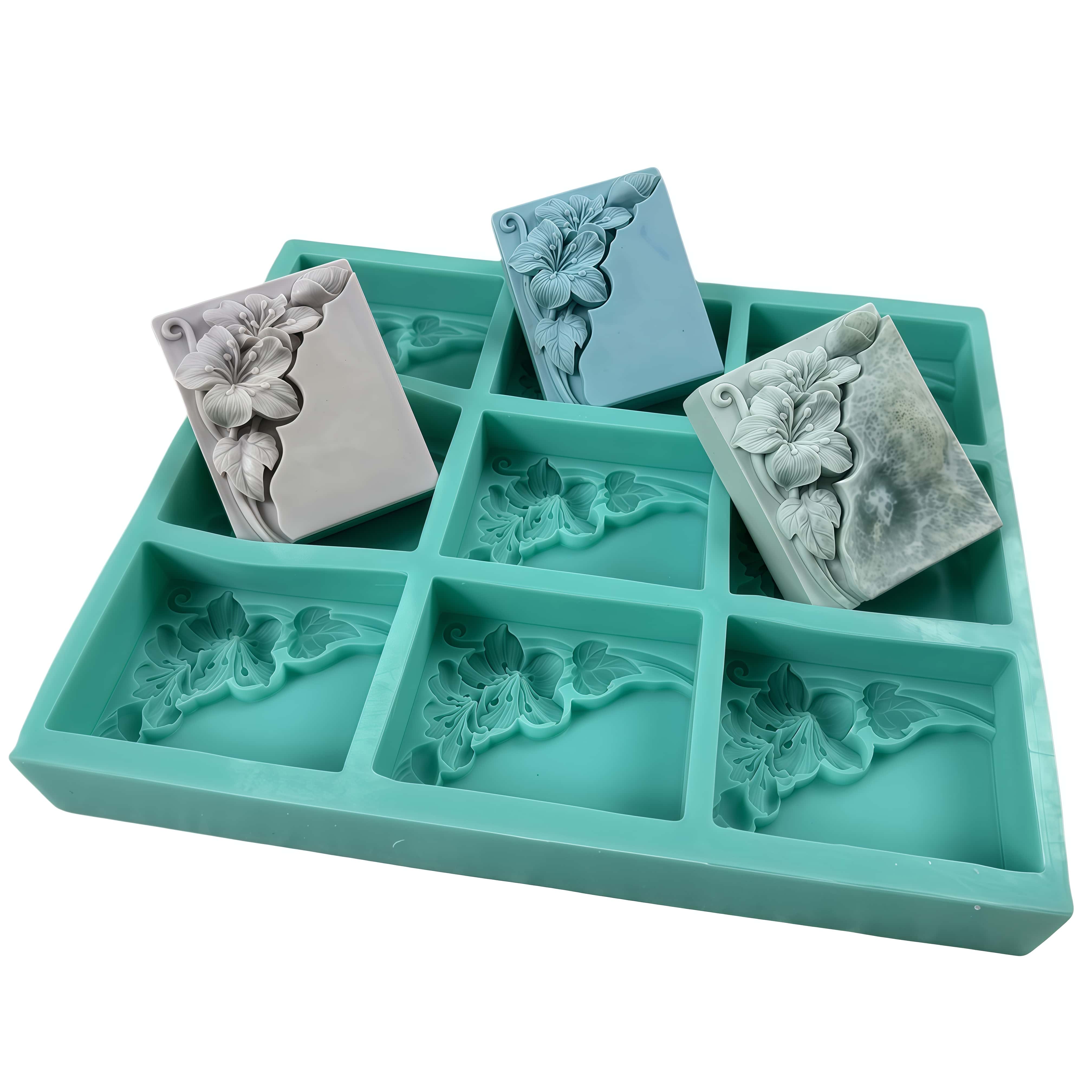 Soap Making Books - 9-holtes Tung Flower Soap Mold Floral