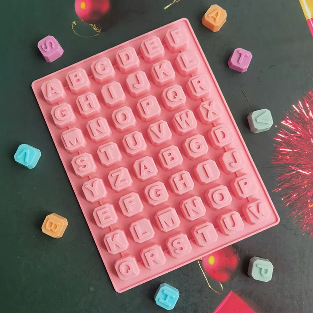 Soap Making Gloves - 48-letters Enghish alfabet letter siliconen mal